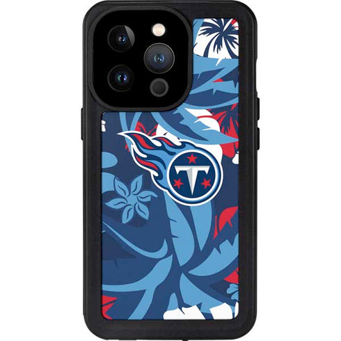 NFL Tennessee Titans Tropical Print iPhone 15 Pro Waterproof Case