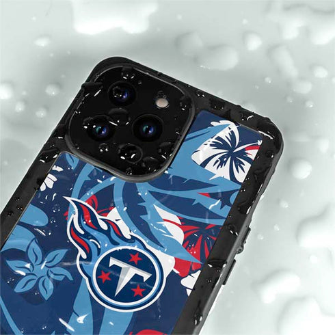 NFL Tennessee Titans Tropical Print iPhone 15 Pro Waterproof Case