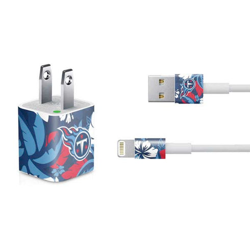 NFL Tennessee Titans Tropical Print iPhone Charger (5W USB) Skin