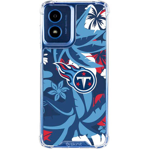 NFL Tennessee Titans Tropical Print Moto G 5G (2024) Clear Case