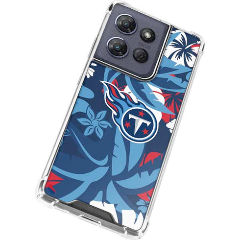 NFL Tennessee Titans Tropical Print Moto G Play 5G (2025) Clear Case