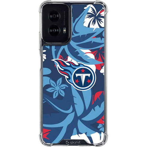 NFL Tennessee Titans Tropical Print Moto G Power 5G (2024) Clear Case