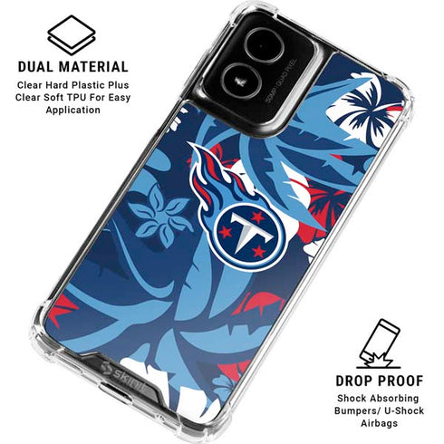 NFL Tennessee Titans Tropical Print Moto G Power 5G (2024) Clear Case