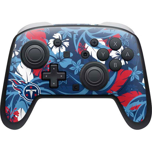 NFL Tennessee Titans Tropical Print Nintendo Switch 2 (2025) Pro Controller Skin
