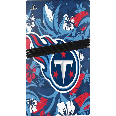 NFL Tennessee Titans Tropical Print PS5 Pro Disk Bundle Skin