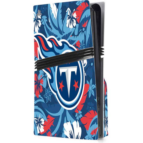 NFL Tennessee Titans Tropical Print PS5 Pro Disk Console Skin
