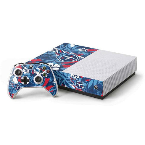 NFL Tennessee Titans Tropical Print Xbox One S All-Digital Edition Bundle Skin