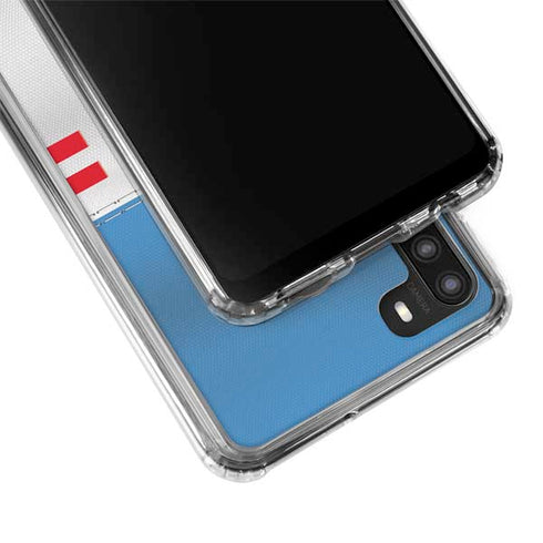 NFL Tennessee Titans White Striped Galaxy A21 Clear Case