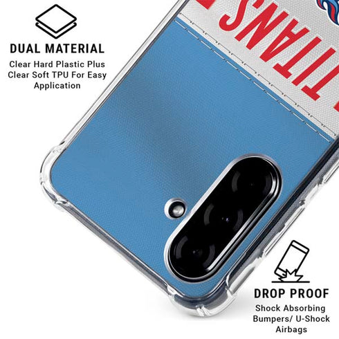NFL Tennessee Titans White Striped Galaxy A36 5G Clear Case