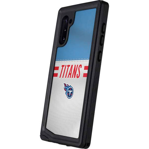 NFL Tennessee Titans White Striped Galaxy Note 10 Waterproof Case
