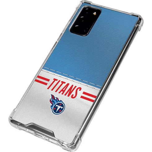 NFL Tennessee Titans White Striped Galaxy Note20 5G Clear Case