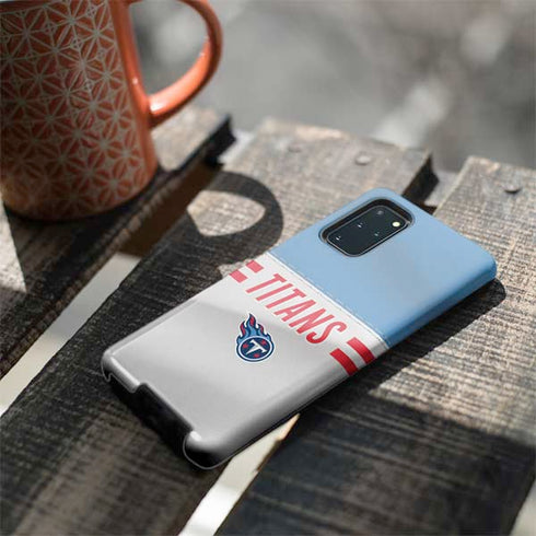 NFL Tennessee Titans White Striped Galaxy S20 Plus Pro Case
