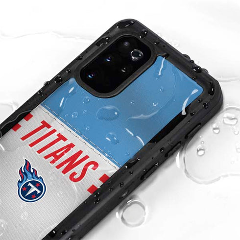 NFL Tennessee Titans White Striped Galaxy S20 Plus Waterproof Case
