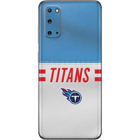 NFL Tennessee Titans White Striped Galaxy S20 Skin