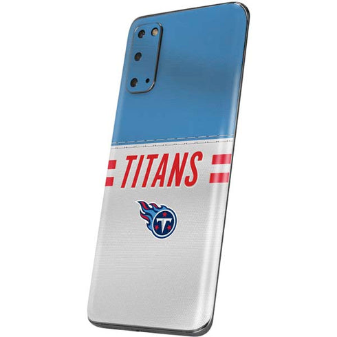 NFL Tennessee Titans White Striped Galaxy S20 Skin