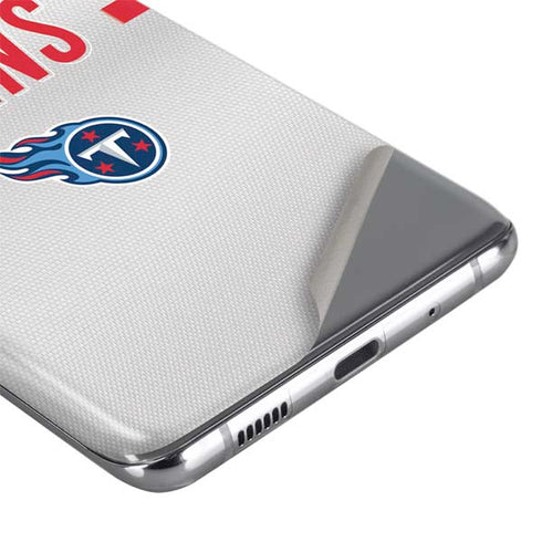 NFL Tennessee Titans White Striped Galaxy S20 Skin