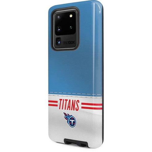 NFL Tennessee Titans White Striped Galaxy S20 Ultra 5G Pro Case