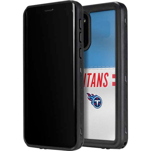 NFL Tennessee Titans White Striped Galaxy S20 Waterproof Case
