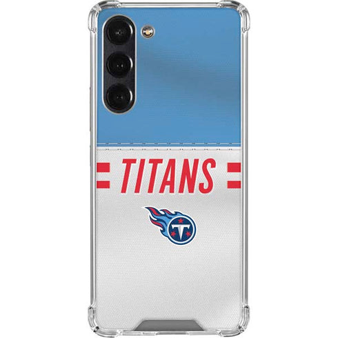 NFL Tennessee Titans White Striped Galaxy S24 FE Clear Case