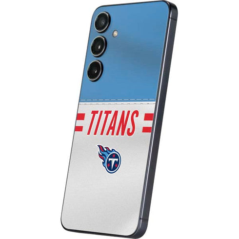 NFL Tennessee Titans White Striped Galaxy S25 Plus Skin