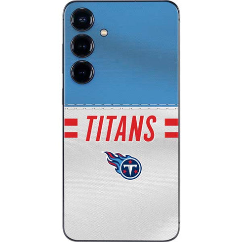 NFL Tennessee Titans White Striped Galaxy S25 Skin