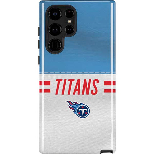NFL Tennessee Titans White Striped Galaxy S25 Ultra Impact Case