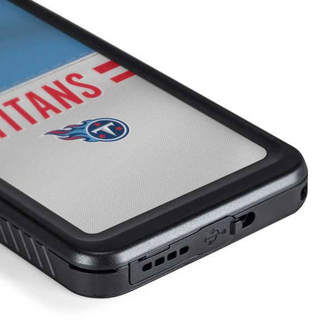 NFL Tennessee Titans White Striped Galaxy S24 Waterproof Case