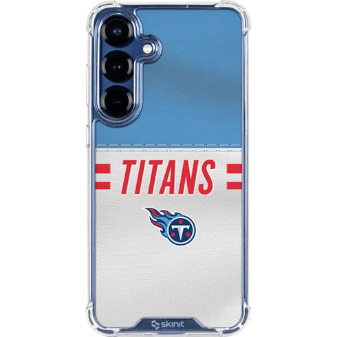 NFL Tennessee Titans White Striped Galaxy S25 Clear Case