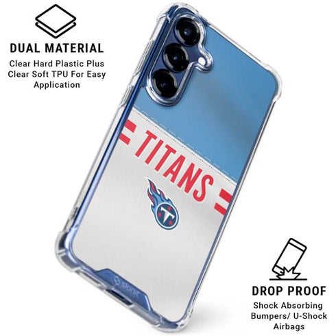 NFL Tennessee Titans White Striped Galaxy S25 Clear Case