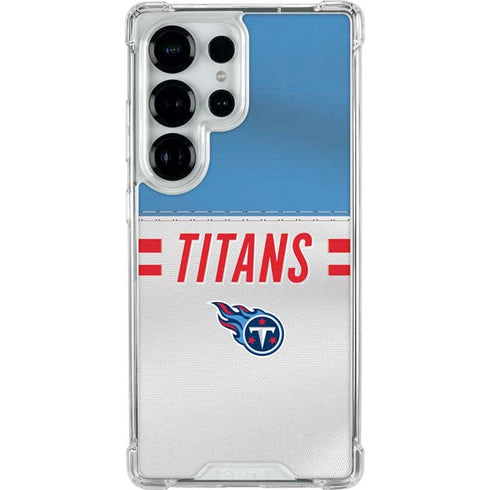 NFL Tennessee Titans White Striped Galaxy S25 Ultra Clear Case