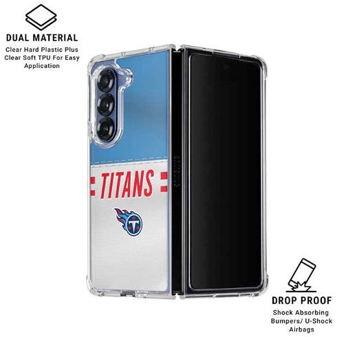 NFL Tennessee Titans White Striped Galaxy Z Fold6 Clear Case