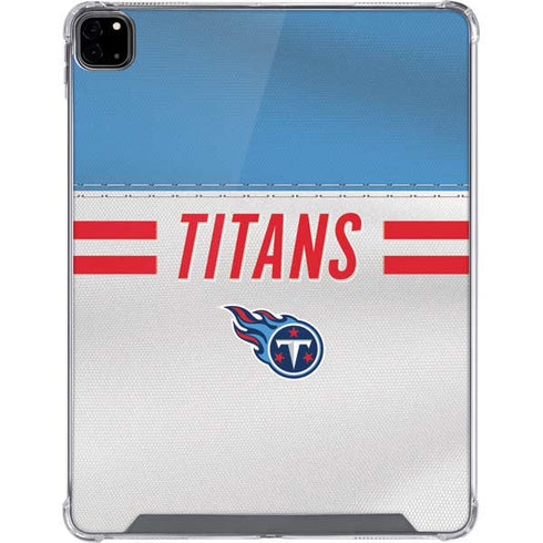 NFL Tennessee Titans White Striped iPad Pro 12.9in (2020) Clear Case