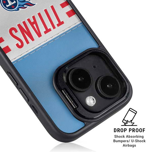 NFL Tennessee Titans White Striped iPhone 14 Plus Kickstand Case