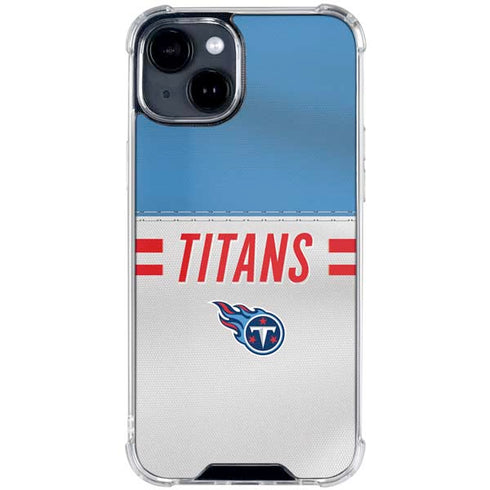 NFL Tennessee Titans White Striped iPhone 15 Clear Case