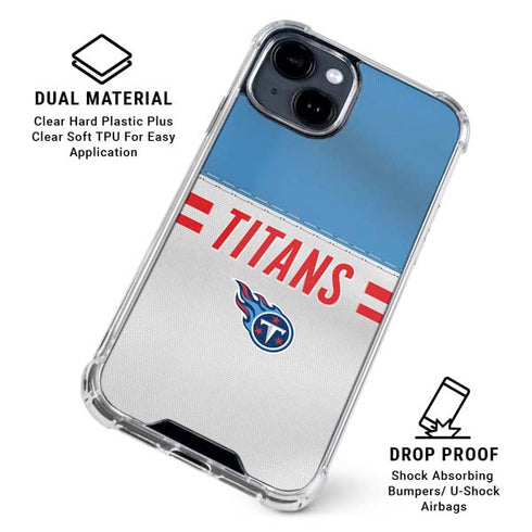 NFL Tennessee Titans White Striped iPhone 15 Clear Case