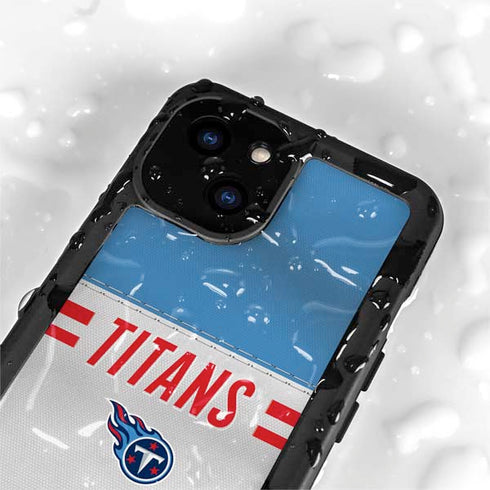 NFL Tennessee Titans White Striped iPhone 15 Plus Waterproof Case