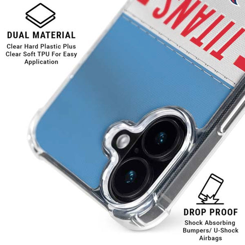 NFL Tennessee Titans White Striped iPhone 16 Clear Case