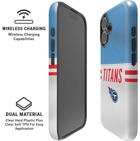 NFL Tennessee Titans White Striped iPhone 16 Magsafe Impact Case