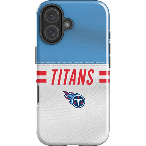 NFL Tennessee Titans White Striped iPhone 16 Plus Impact Case