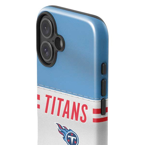 NFL Tennessee Titans White Striped iPhone 16 Plus Impact Case