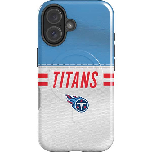 NFL Tennessee Titans White Striped iPhone 16 Plus Magsafe Impact Case