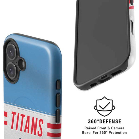 NFL Tennessee Titans White Striped iPhone 16 Plus Magsafe Impact Case