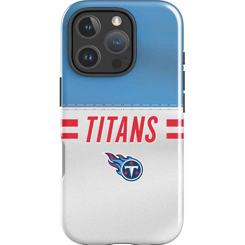 NFL Tennessee Titans White Striped iPhone 16 Pro Max Impact Case