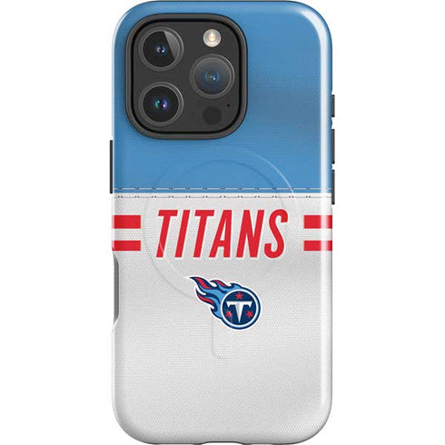 NFL Tennessee Titans White Striped iPhone 16 Pro Max Magsafe Impact Case