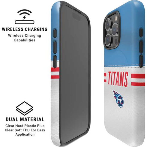NFL Tennessee Titans White Striped iPhone 16 Pro Max Magsafe Impact Case