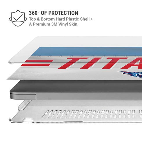 NFL Tennessee Titans White Striped MacBook Pro 14in (2021-24) Case plus Skin