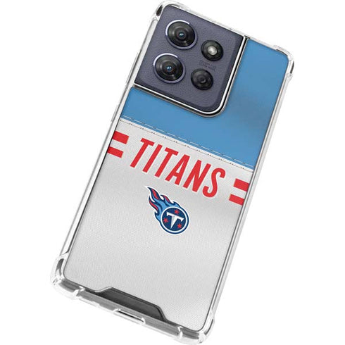 NFL Tennessee Titans White Striped Moto G Play 5G (2025) Clear Case