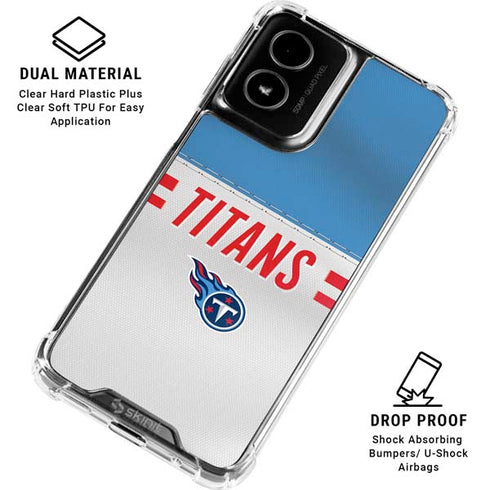 NFL Tennessee Titans White Striped Moto G Power 5G (2024) Clear Case