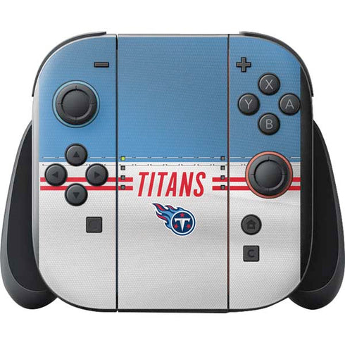 NFL Tennessee Titans White Striped Nintendo Switch 2 (2025) with Joy-Con Skin