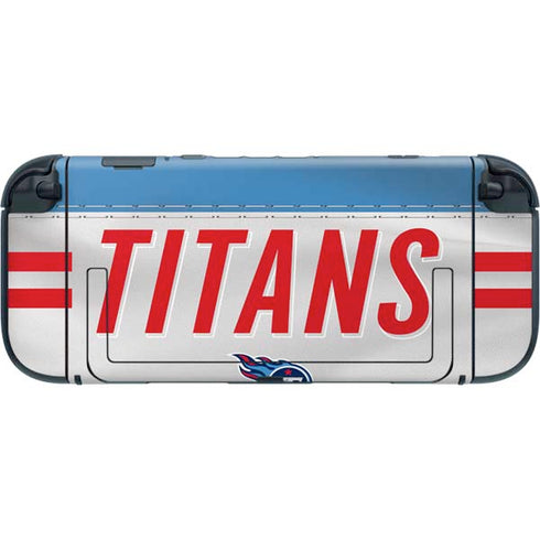 NFL Tennessee Titans White Striped Nintendo Switch 2 (2025) with Joy-Con Skin